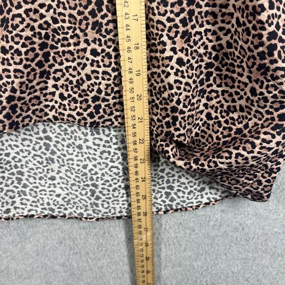 By Anthropologie Dylon Womens S Short-Sleeve Sleep Top Collared Cheetah V Neck - Picture 9 of 9